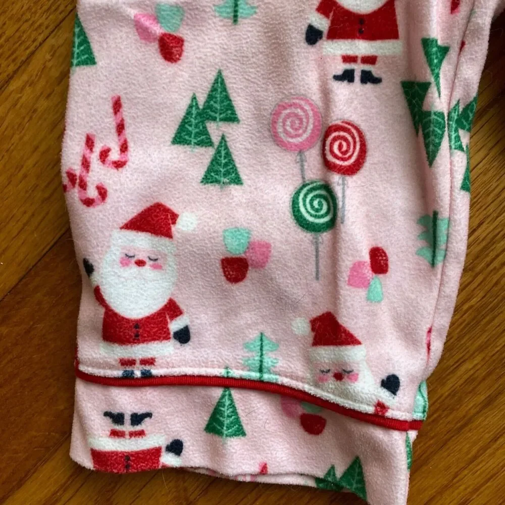 Just One You by Carter's 12M Pink Girl Santa 2pc Pjs Candy Xmas Cute